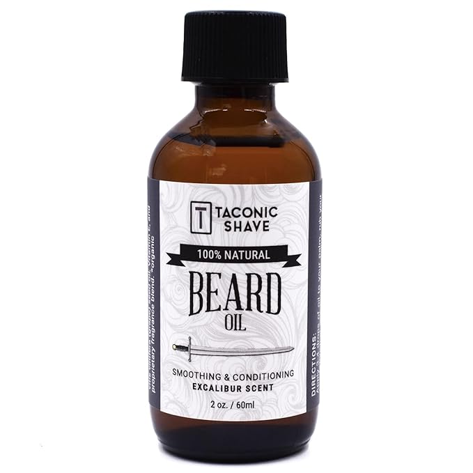Taconic Shave Premium All Natural Beard Oil - 2 Ounce bottle (Excalibur)