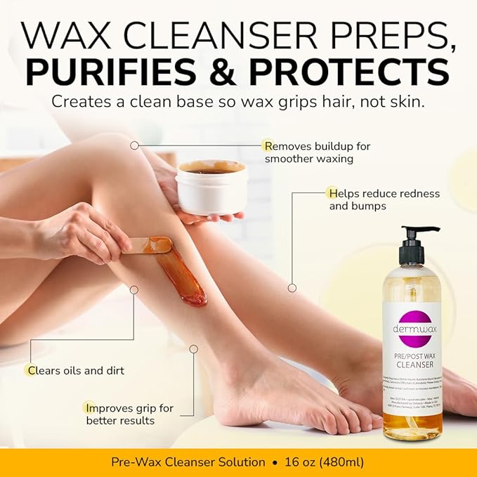 Pre and Post Wax Care Kit – Complete Prep & Aftercare in One Set – Cleanser Removes Oils & Residue – Calendula Oil Calms & Nourishes Skin – Gentle, Paraben-Free Formulas
