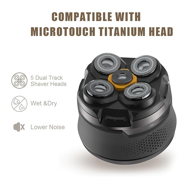 3PCS Shaver Replacement Blades Compatible with MicroTouch Titanium Head,Stainless Steel Material