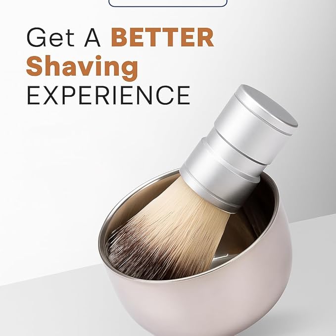 Men's Shaving & Grooming Set, Double Edge Safety Razor, Shaving Brush, Razor & Brush Stand,10 Blades, Shaving Bowl, Valentine Gift For Men, Gift for Fathers/Dads (Silver)