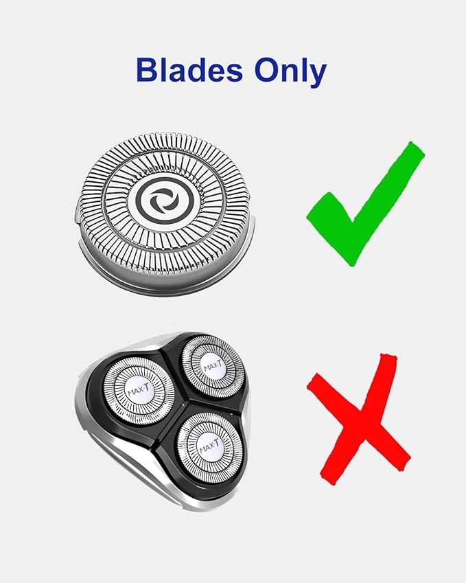 6 Pack Electric Razor Replacement Blades for Pritech Electric Shaver rsm-1505 Replacement Heads, 2 Cleaning Brush