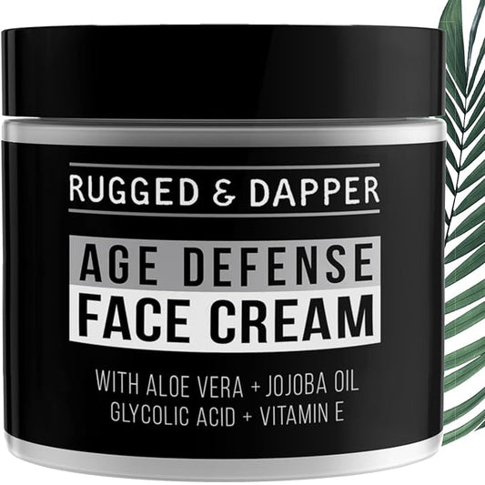 RUGGED & DAPPER - Mens Face Cream with Hyaluronic Acid - Ultra-Hydrating Mens Anti Aging Face Cream- 24 Hour Protection - 4 Month Supply - USA Made