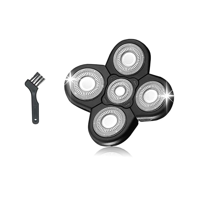 Electric Razor Blades 5D Replacement for Freebird Skull Pitbull Shaver Refills, with Cleaning Brush