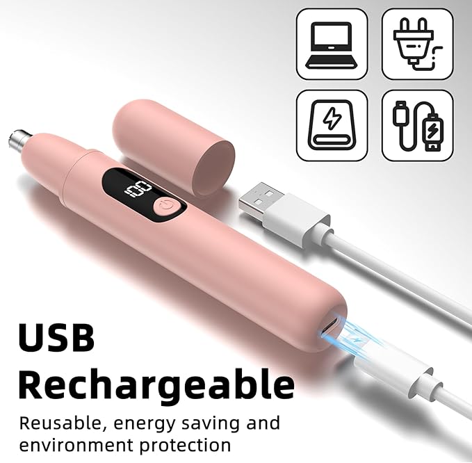 Nose Hair Trimmer Rechargeable Cordless Painless Ear and Eyebrow Trimming Tool-Dual Edge Easy Cleansing for Man Woman