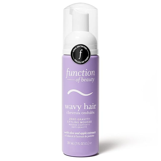 Function of Beauty Wavy Hair Mousse for Styling - Anti-Frizz Hair Styler Adds Volume & Defines Natural Waves - Volumizing & Texturizing Lightweight Styling Foam with Flexible Hold - Hair Care Products