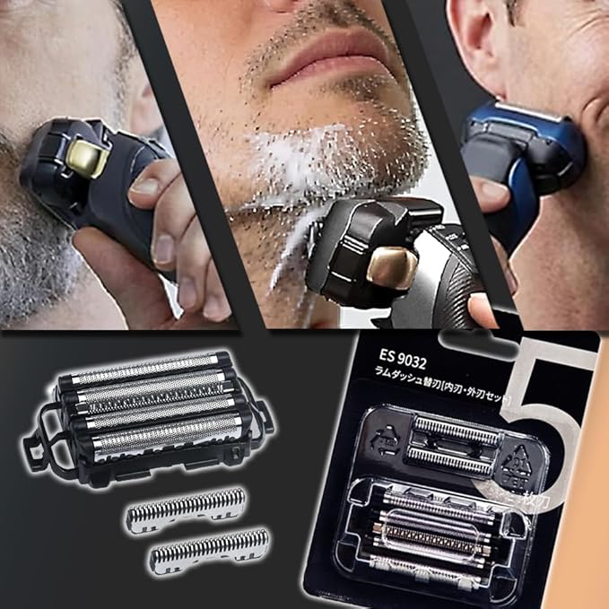 Men's Electric Shaver Replacement Blades and Foil for Pa-nasonic ARC5 5-Blade Shavers, Compatible with WES9032P ES9032 ES9034 ES9036 ES9038, Fits Models ES-LV61, ES-LV65, ES-LV67, ES-LV95, ES-LV97