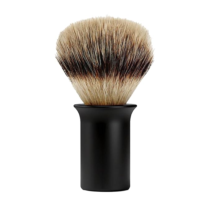 SUPPLY Silvertip Synthetic Shaving Brush for Men – Dense Synthetic Fibers, Thick Lather, Matte Black