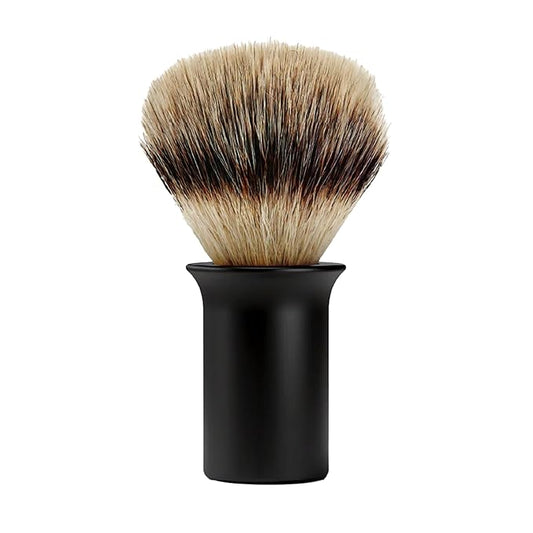 SUPPLY Silvertip Synthetic Shaving Brush for Men – Dense Synthetic Fibers, Thick Lather, Matte Black