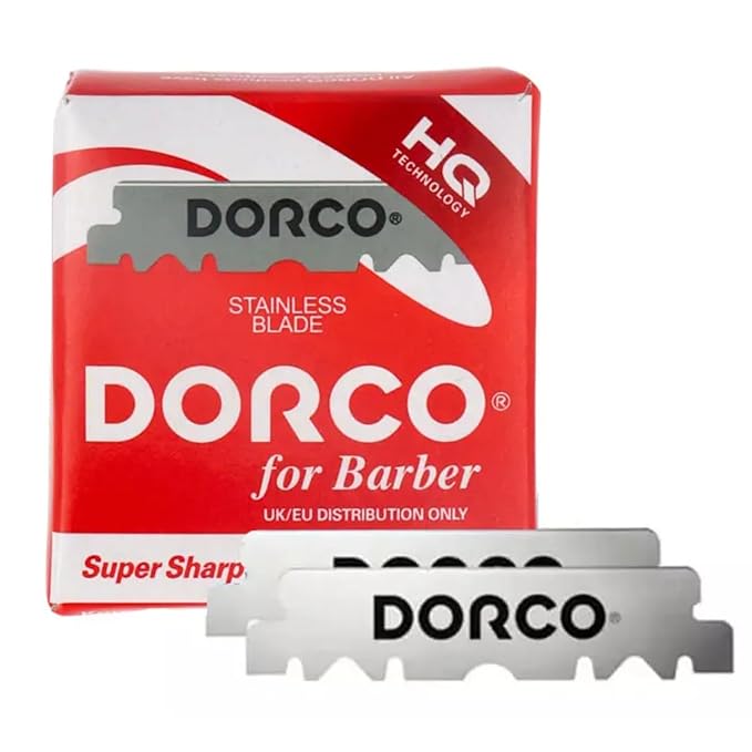 ABS Dorco Single Edge Razor Blades for Straight Razors and Shavettes – Barbershop-Quality Sharp, Smooth Shaving Refills – American Beauty Supply (Pack of 100c)