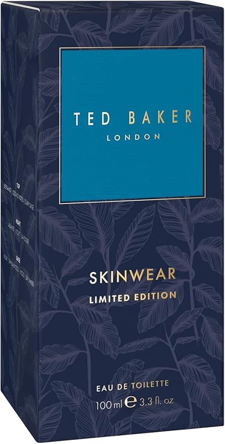 Ted Baker Skinwear Limited Edition Men’s Eau de Toilette Fresh Citrus Woody Cologne with Lime, Bergamot, Sandalwood Long Lasting Masculine Fragrance for Him 3.4 Floz