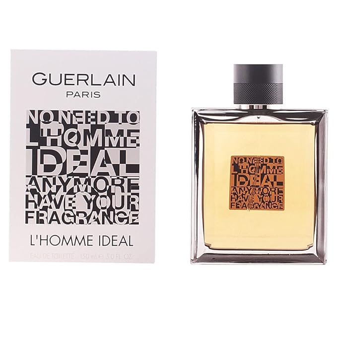 Guerlain L'Homme Ideal Eau de Toilette Spray for Men, Woody Aromatic, 5 Fl Oz