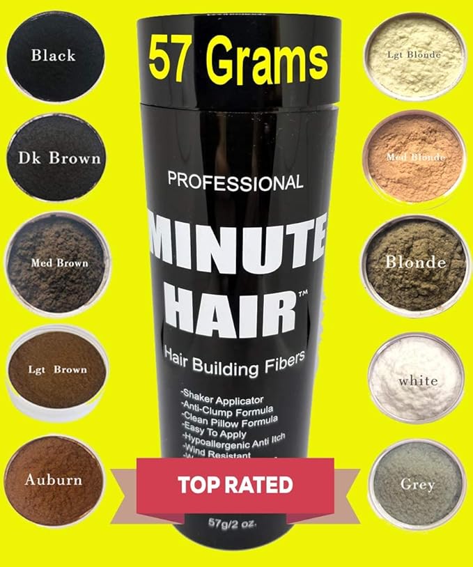 Biggie Sized 57 Gram Bottle Full Of Minute Hair Fibers. HI Grade Hair Building Fibers. Gargantuan Amount of DARK BROWN Fibers Inside A Compact Size Refillable Bottle. Choose Your Color.