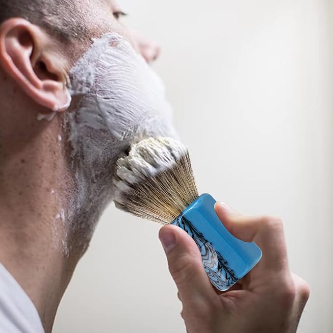 Grandslam Shaving Brush with Synthetic Hair, Cruelty-Free Shaving Cream Brush for Men, 100% Solid Resin Handle, Gently Exfoliates The Skin, 24mm Knot