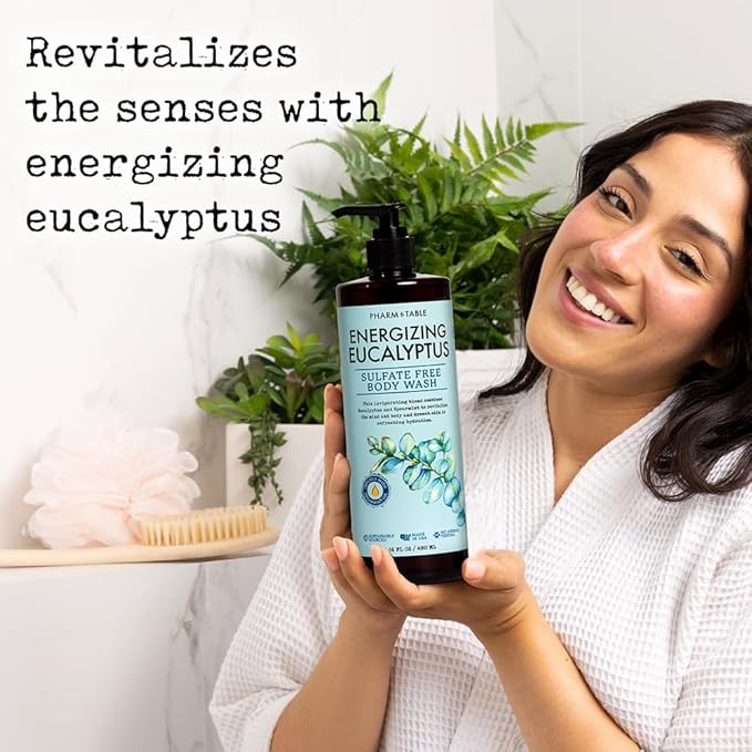 Energizing Eucalyptus Body Wash for Women and Men - Energizes and Revitalizes the Skin, Sulfate Free, 100% Cruelty Free, 480ml