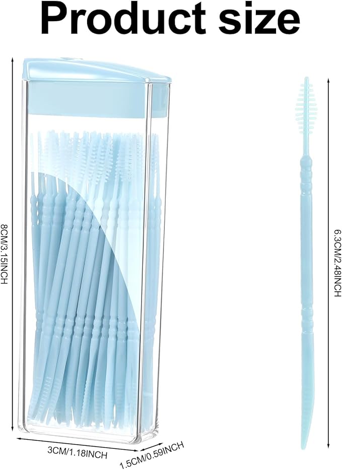 240Pcs Plastic Double Head Toothpick, Doctors Brush Picks for Teeth, Double Floss Picks Plastic Bristle 2-in-1 Dental Floss Interdental Brushes Disposable Oral Care Teeth Clean Stick