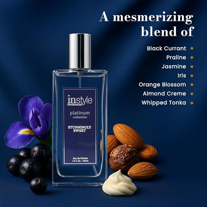InStyle Fragrances Platinum Collection Stunningly Sweet, Inspired by L.ancôme’s La Vi.e Est. Belle, Premium Women’s Eau de Parfum, CLEAN, Vegan, Paraben-Free, Never Tested on Animals, 3.4 Fluid Ounces