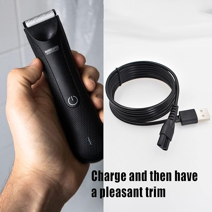 Charger Cord Fit for Manscaped Lawn Mower 3.0/2.0 Electric Groin Hair Trimmer Replacement Charging Cable Power Cord Adapter