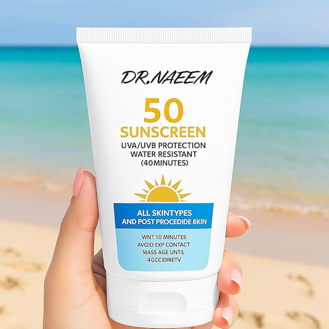 50ml Hydrating Face Moisturizer SPF 50 – Daily Facial Moisturizer & Sunscreen for Men & Women – Lightweight Hidratante Facial with Hyaluronic Acid – Non-Greasy Daily Face Sunscreen