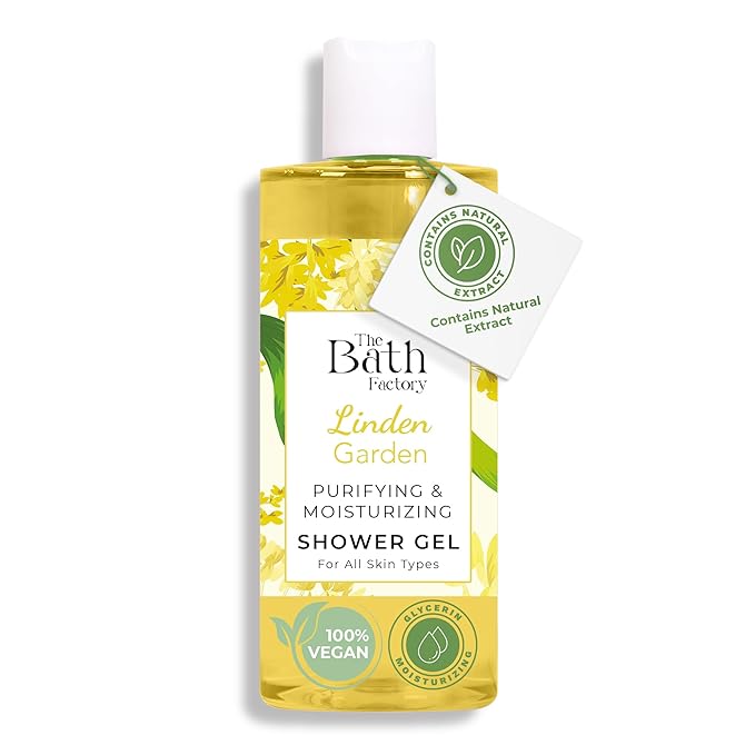 Shower Gel for Body Wash | 100% Vegan & Contains Natural Linden Extract | Moisturizing Liquid Soap as Bath Products for Men & Women | 13.5 Fl Oz