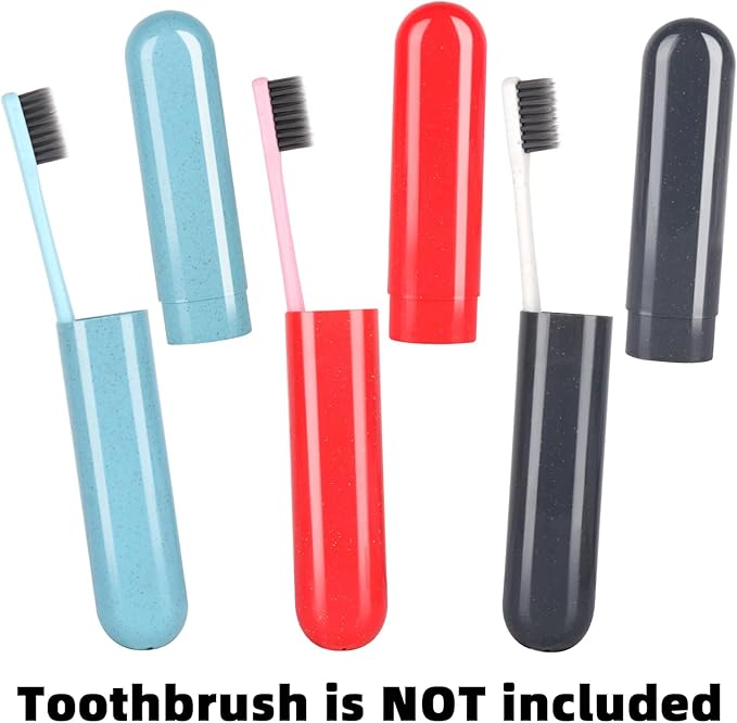 6 Pack Toothbrush Travel Case, Travel Toothbrush Holder, Sanitary Toothbrush Storage, Eco-friendly Toothbrush Protector Covering for Traveling, Business，Camping, Home, School