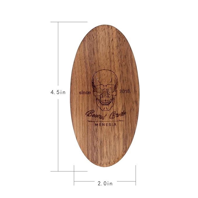 Black Walnut Wood Boar Bristle Hair Beard Brush for Men, Pocket Travel Men's Wooden Small Soft Beard Brush (Black Walnut)
