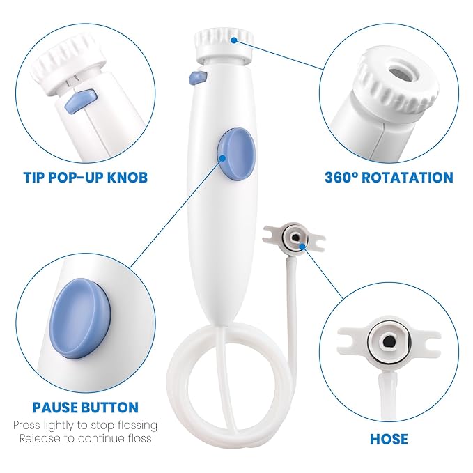 Replacement Hose & Handle Parts for Waterpik Water Flosser WP-100W WP-112W WP-130W WP-140W WP-150W WP-900 Series
