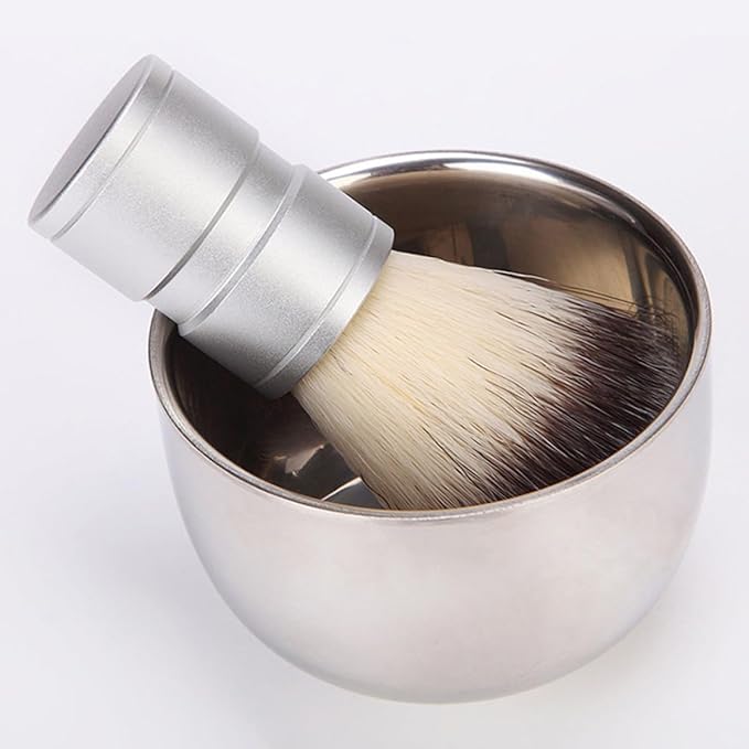 TEHAUX Stainless Steel Shaving Foaming Bowl for Men Rustproof Shaving Cream Container Grooming Shave Soap Bowl for Daily Use