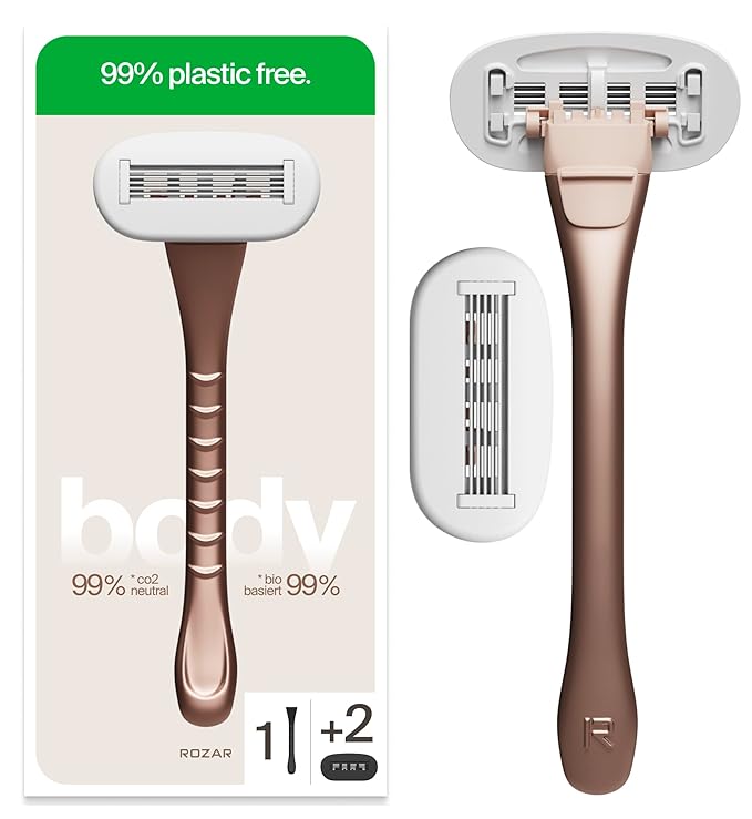 Pro – Plastic-Free Razor | 1 Handle + 2 Plastic-Free Cartridges With 5 Precision Blades | (Body)