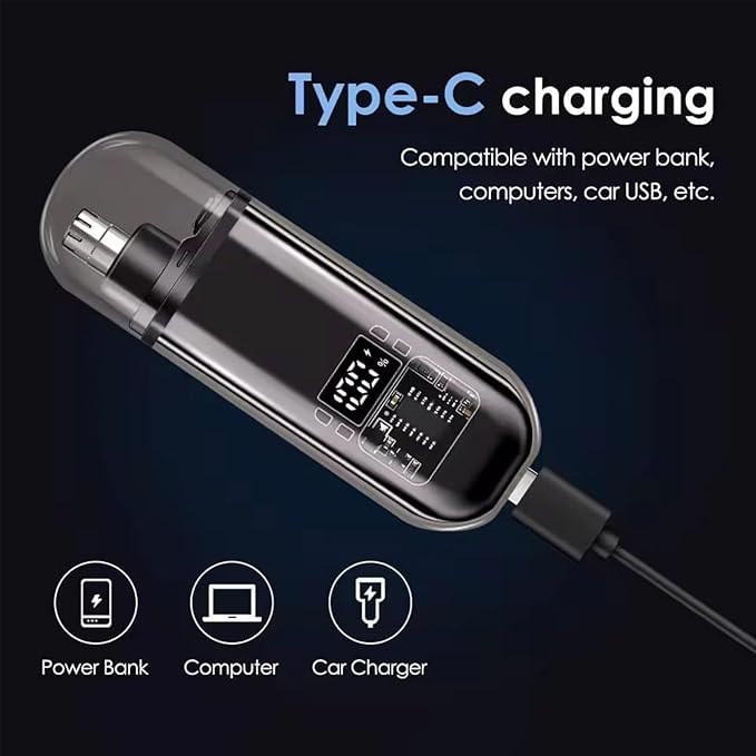 Electric Mini USB Rechargeable Nose Hair Trimmer with Waterproof Washable Head