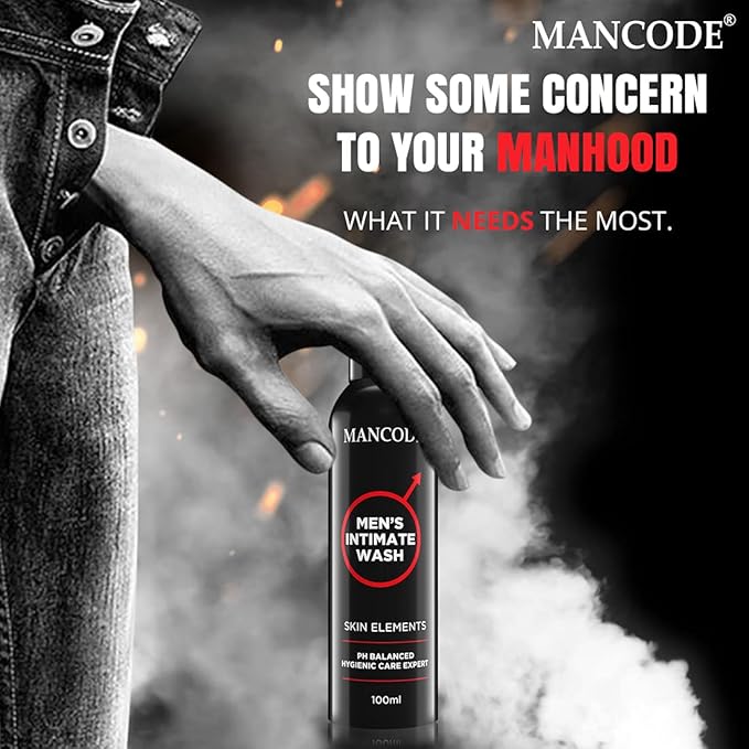 MAN CODE Intimate Wash For Men, Personal Intimate Hygiene, Prevents Itching - Irritation And Dryness Caused By Sweating - 100Ml