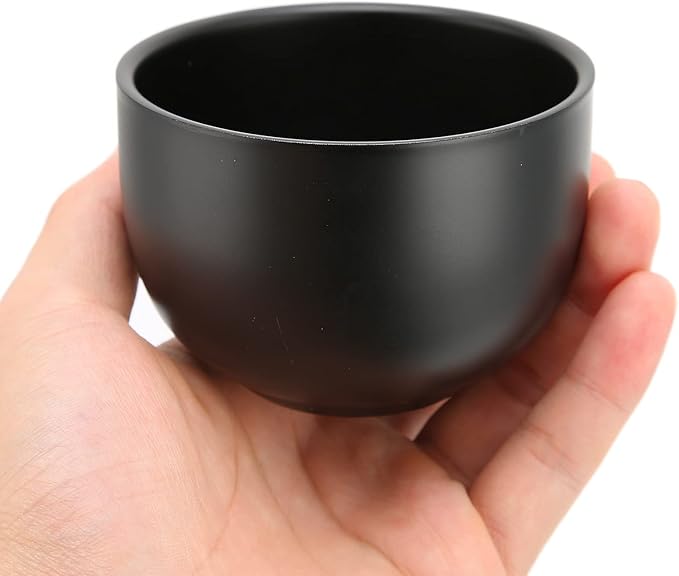Shaving Bowl, Black Stainless Steel Shaving Foam Bowl, Curved Design Shave Bowl with Anti Slip Bottom for Men's Facial Shaving