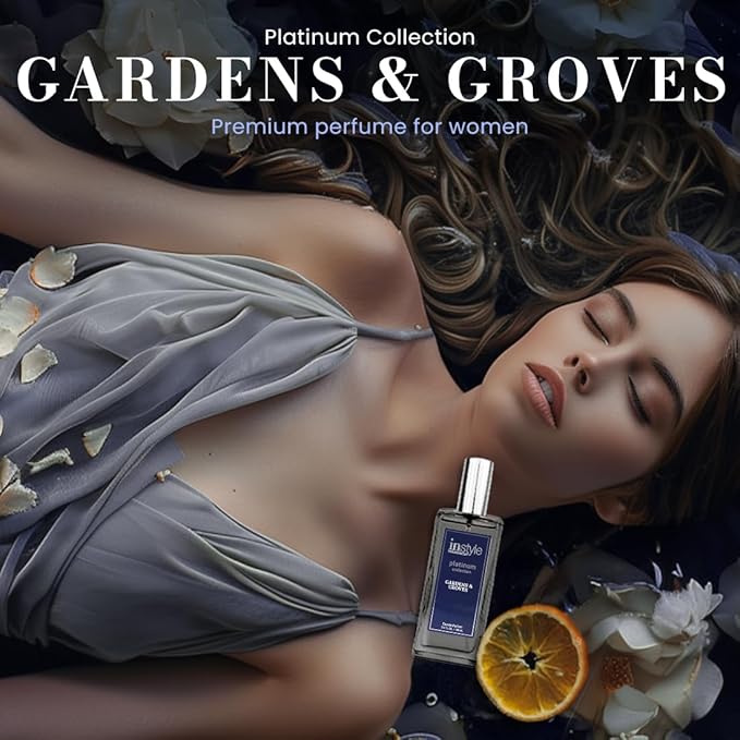 Instyle Fragrances Platinum Collection Gardens & Groves, Inspired by C.hanel's C.oco Mademoiselle, Premium Women’s Eau de Parfum, CLEAN, Vegan, Paraben-Free, Never Tested on Animals, 3.4 Fluid Ounces