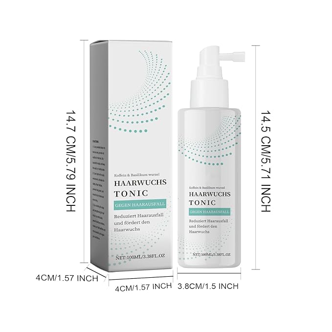 100ml Rosemary Hair Growth Tonic Spray - Anti Hair Loss Treatment with Caffeine & Basil Extract - Scalp Moisturizer for Dry & Sensitive Scalp - Promotes Thicker, Fuller & Healthier Hair