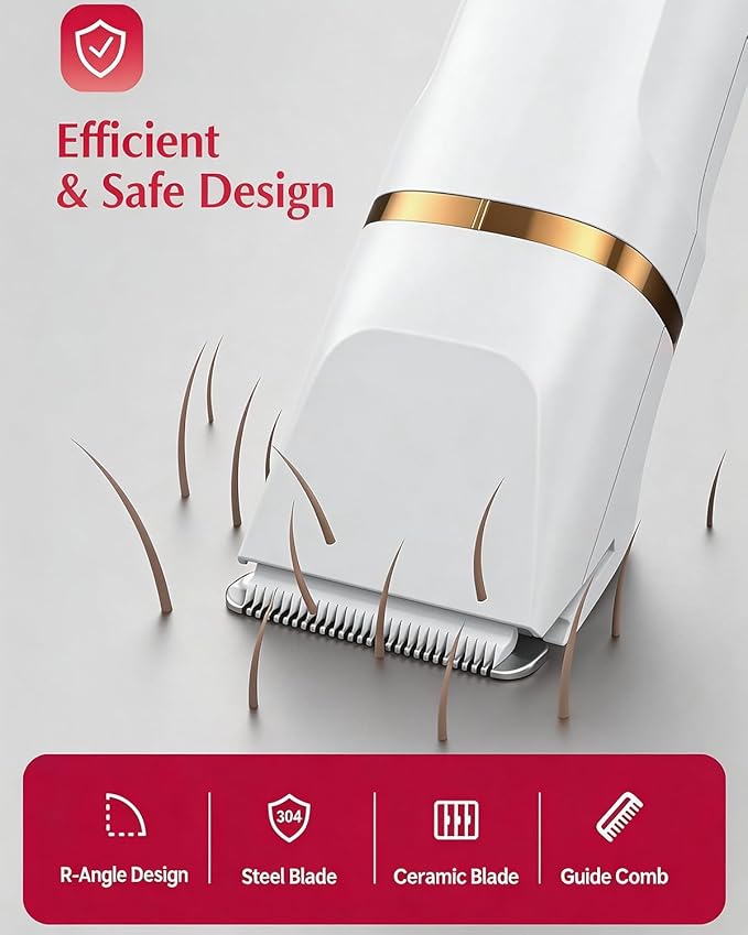 Bikini Trimmer for Women Men,3-in-1 Electric Razors Pubic Hair for Women Men,Private Area and Bikini Line,IPX7 Waterproof Replaceable Shaver Head & Nose Hair Trimmer for Travel（White）
