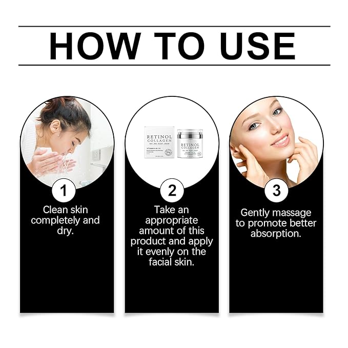 Retinol Collagen Anti-Aging Moisturizer, Hydrating Wrinkle Smoother with Vitamin C & E, Daily Facial & Neck Firming for Women & Men