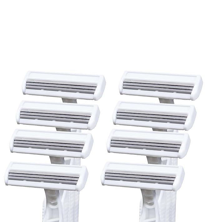 Hair Removal Crazors 3 Blades – Disposable Razors for Men/Women's Grooming – Single-Use Body & Face Shaver – Raw-Material Earth+Skin Loving Travel-Size Toiletries – 8-Pack by MyFriendly