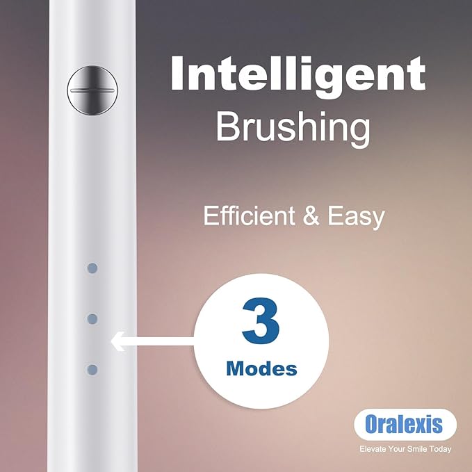 Electric Toothbrush for Adults and Kids, with 8 Brush Heads and Tongue Scraper, 2 Minute Smart Timer, One Fast Charge Last 120 Days, 40000 VPM Deep Clean, Sonic Travel Toothbrush - White