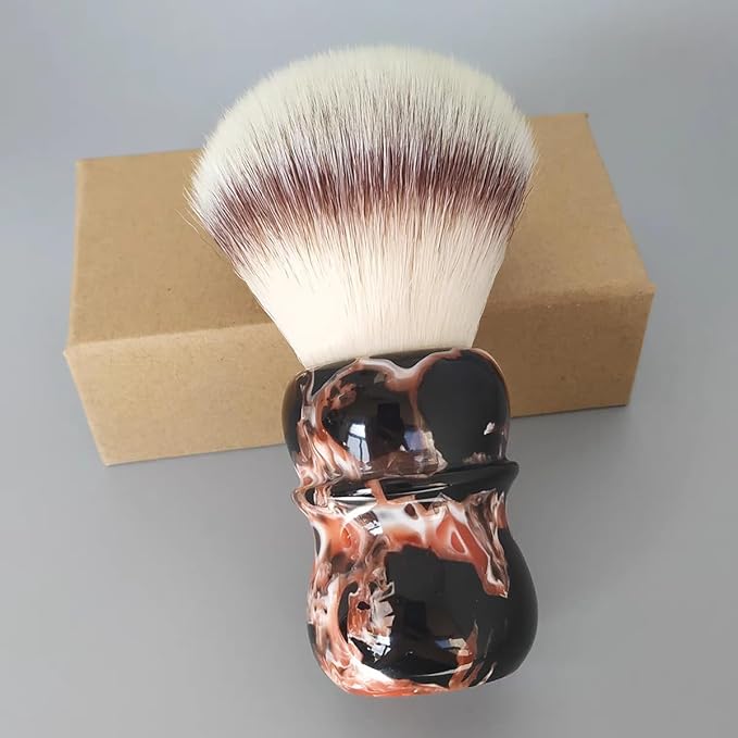 30mm big shaving brush with A2S Ultra-Soft Synthetic Bristles and Luxury Resin Handle to use with Shave Cream or Soap for a Perfect Lather (red)
