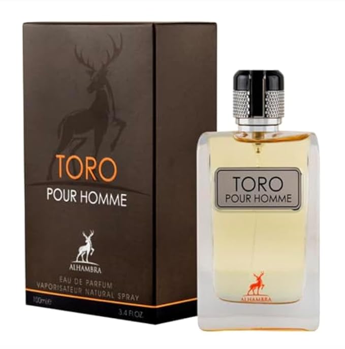 ALHAMBRA TORO POUR HOMME EAU DE PARFUM 100ml | LUXURY LONG LASTING FRAGRANCE | PREMIUM IMPORTED FRAGRANCE SCENT FOR MEN AND WOMEN | PERFUME GIFT SET | ALL OCCASION (Pack of 1)
