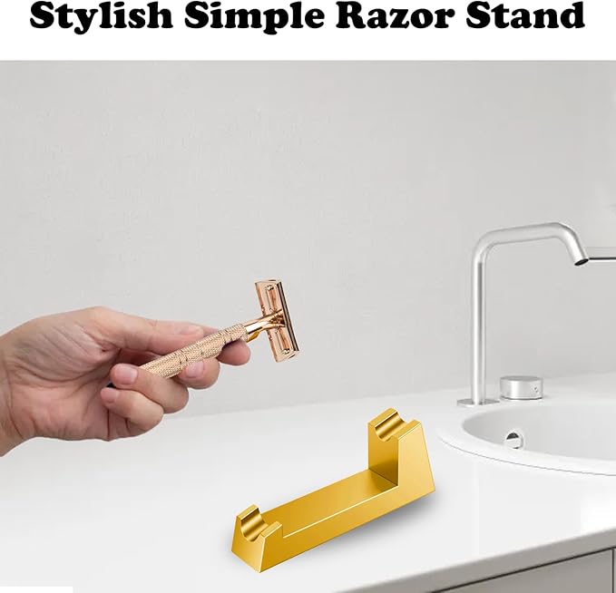 Aluminum Alloy Razor Stand, Safety Aluminum Men's Shaving Stand Silver for Bathroom Countertops, Compatible with Henson AL13, AL13-M and Ti22, Anti-Rust and Durable