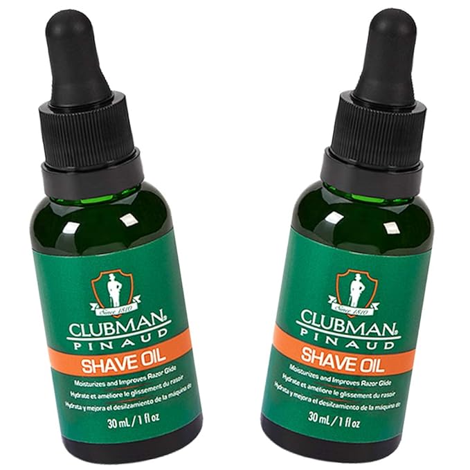 Clubman Pinaud Pre Shave Oil – Pre Shave Oil for Men, Moisturizes Beard, Prevents Razor Burn, Nicks & Cuts, Shaving Oils for Men, 2 Pack