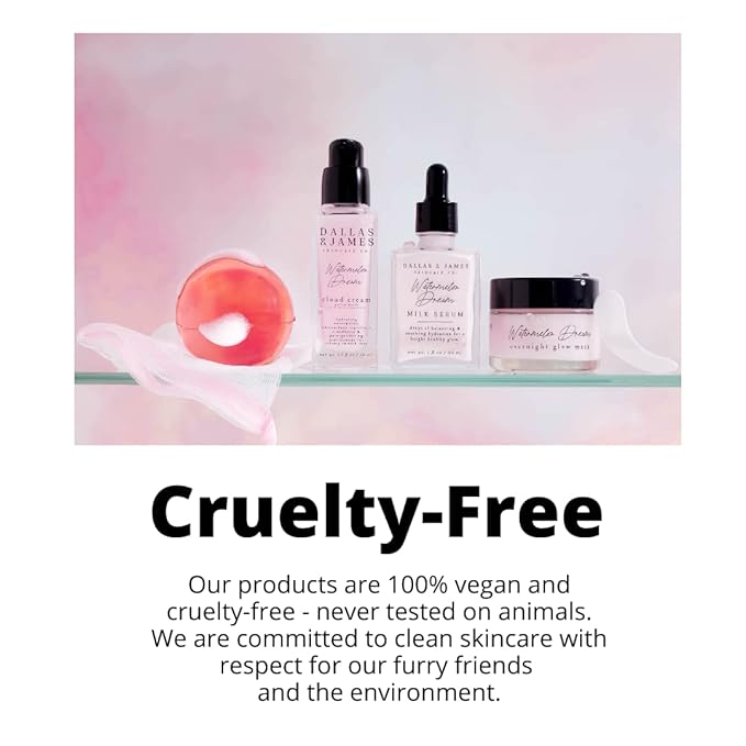 Dallas & James Skincare Co. Watermelon Dream Cloud Cream Moisturizer with Cloudberry: Oil-Free, Gel-to-Water Moisturizer with Niacinamide for Glowing Skin