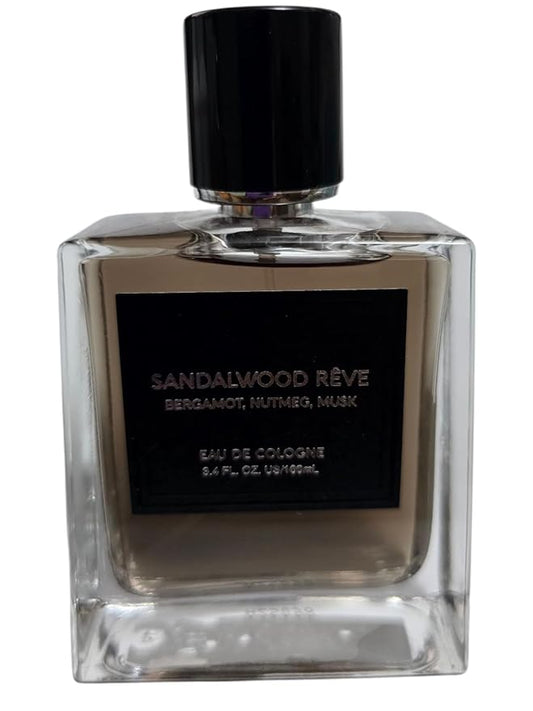 Tru Fragrance Sandalwood Reve For Men With Notes Bergamot, Nutmeg, Musk Eau De Cologne 3.4.fl.oz/ 100ml Unboxed