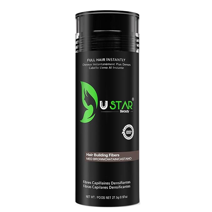 Ustar Hair buliding Fibers Medium Brown Quality Matches 27.5 grams 0.97oz