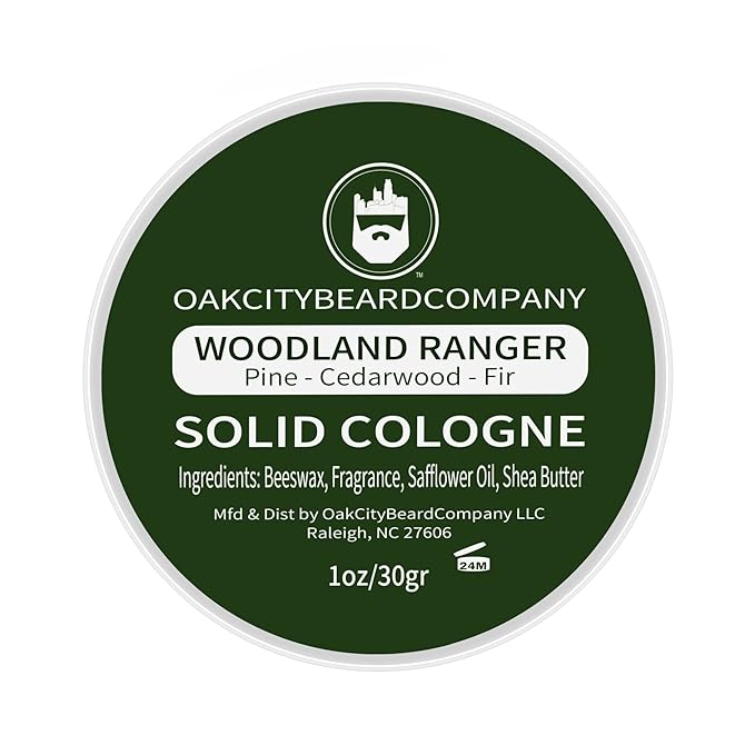 Oak City Beard Company - Woodland Ranger - Solid Cologne - 1 Ounce - Pine - Cedarwood - Fir