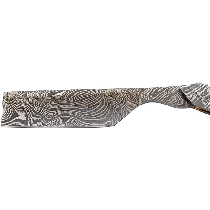 Straight Razor | Straight Edge-Razor Sharp High Hardness Real Damascus Steel Cutthroat Straight Edge-Blade | Barber Razor (332)