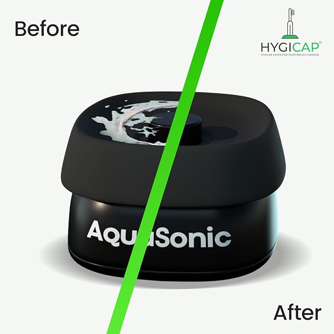 Hygiene Cover for AQUASONIC Electric Toothbrush Charger 2-Pack - Protects AQUASONIC Chargers from Gunk/Residue, Waterproof, Easy to Clean, Food Grade Silicone (Does not fit Other Brands)