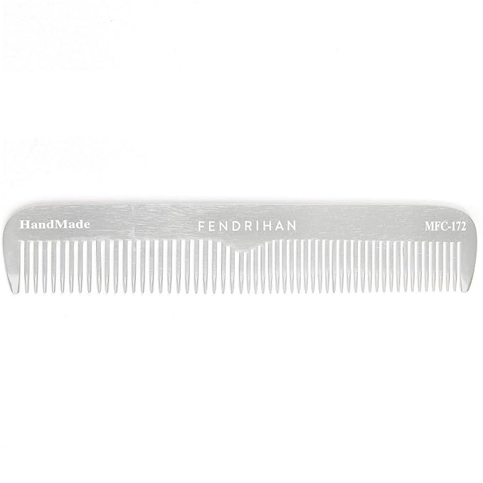 Fendrihan Sturdy Metal Fine Tooth Barber Grooming Comb (6.7 Inches)