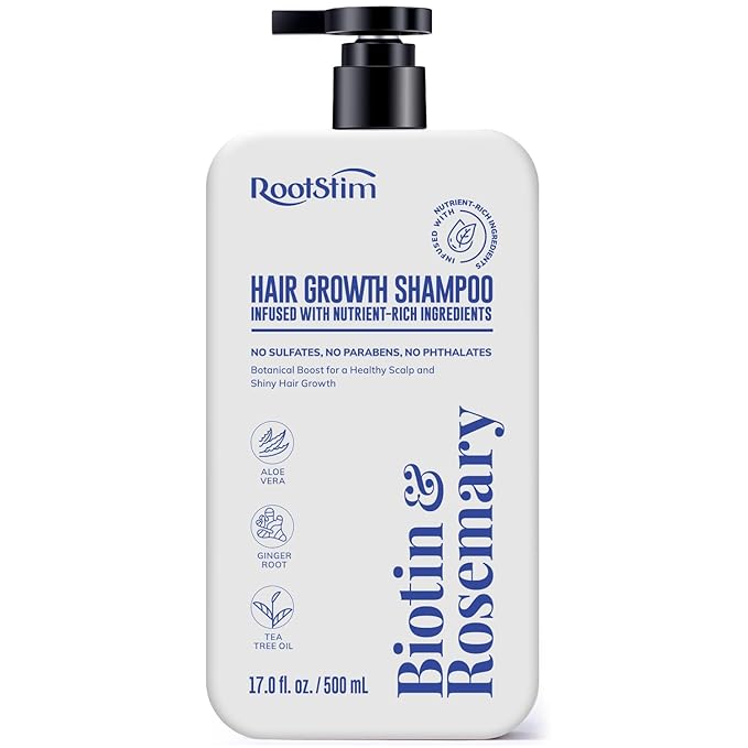 Biotin & Rosemary Shampoo for Hair Growth: Hair Loss Shampoo for Thinning Hair Infused with Nutrient Rich Ingredients for Hair thickening Sulfate Free 16.9 fl oz
