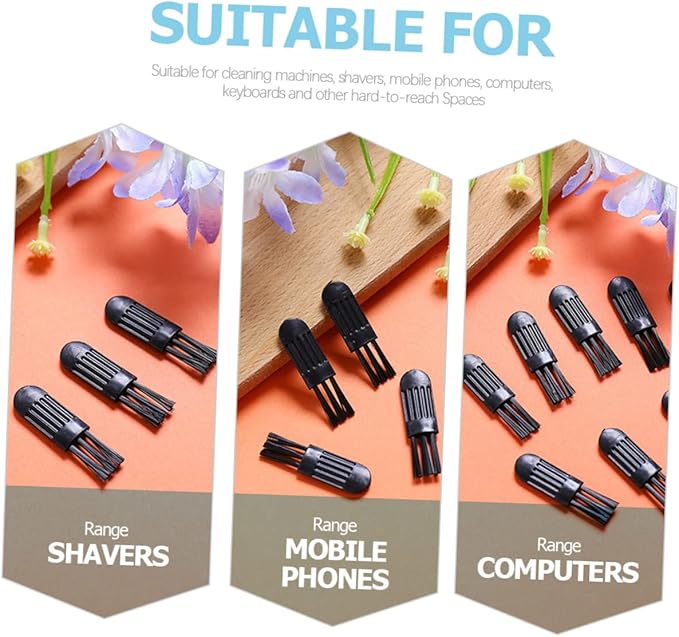 PartyKindom 100pcs Razor Trimmer Men Brush Cleaning Body Barbers Small Shaver Face Cleaner Facial Hair Razors Groom Shaving Removal Mini Spoon Portable Black